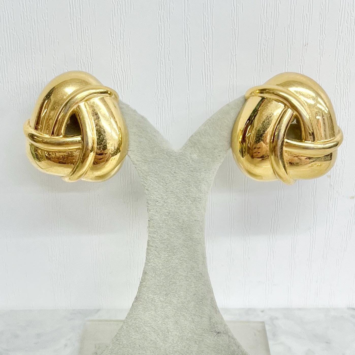 Triangular Knot Clip On Earrings - Simple Style Vintage Earrings MillyOliverVintage