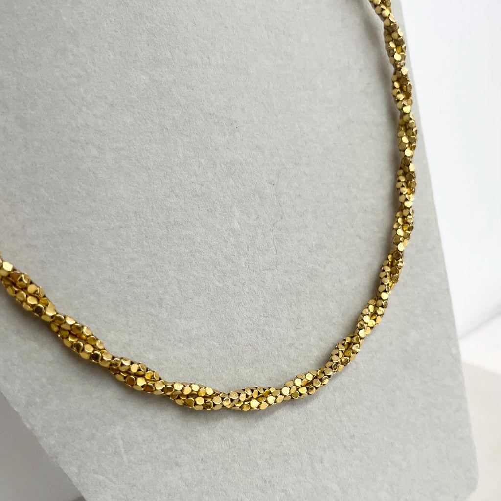 Vintage Gold Plated Fancy Twist Chain Necklace 1970’s - 1980’s Statement Power Chain 16” Long MillyOliverVintage