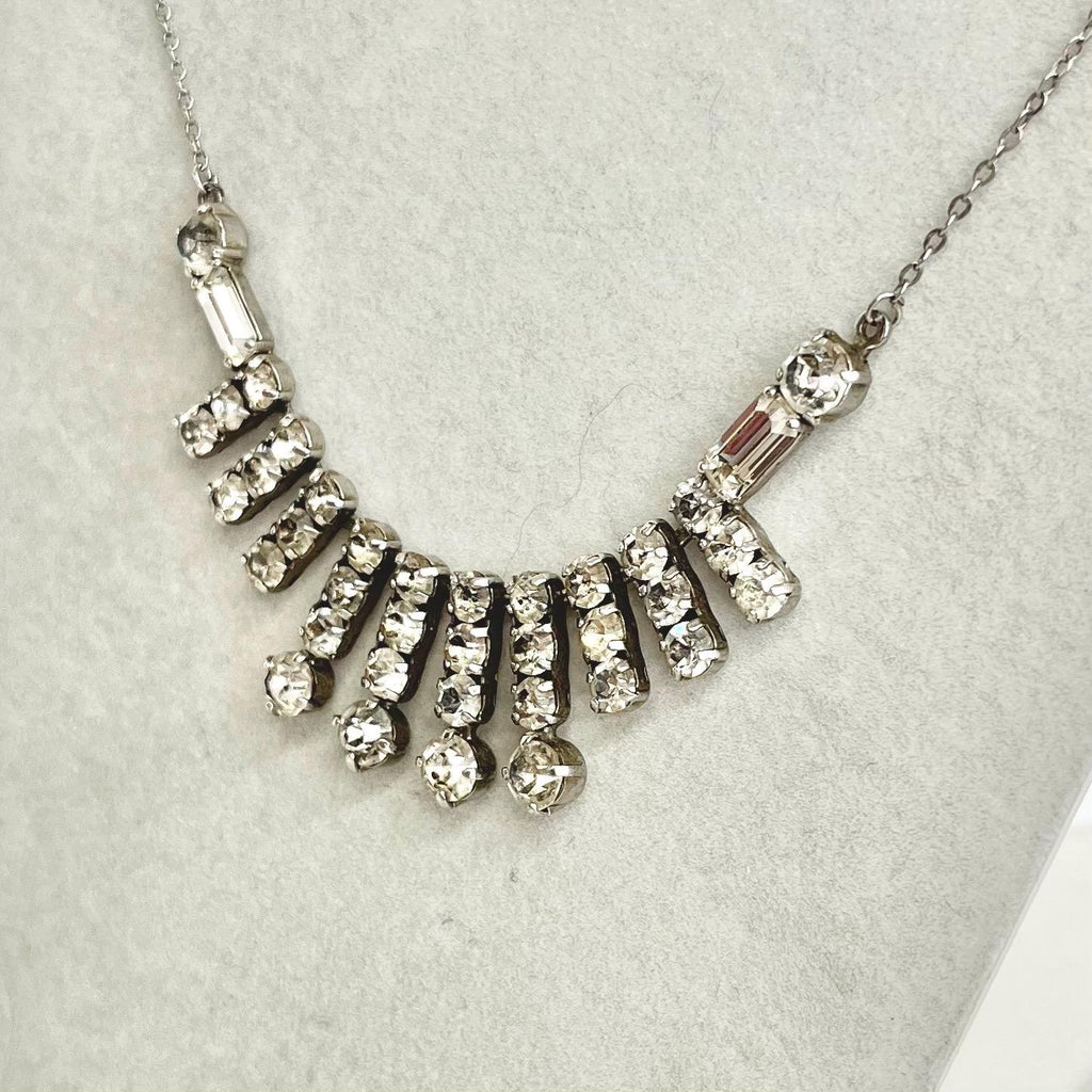 Vintage Clear Crystal Multi Drop Diamante Paste Necklace : Bridal Necklace or Prom MillyOliverVintage