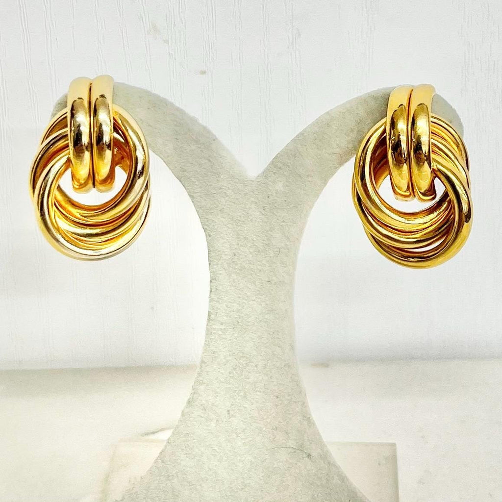 Vintage Gold Tone Knot Earrings for Pierced Ears 1980’s - 1990’s MillyOliverVintage
