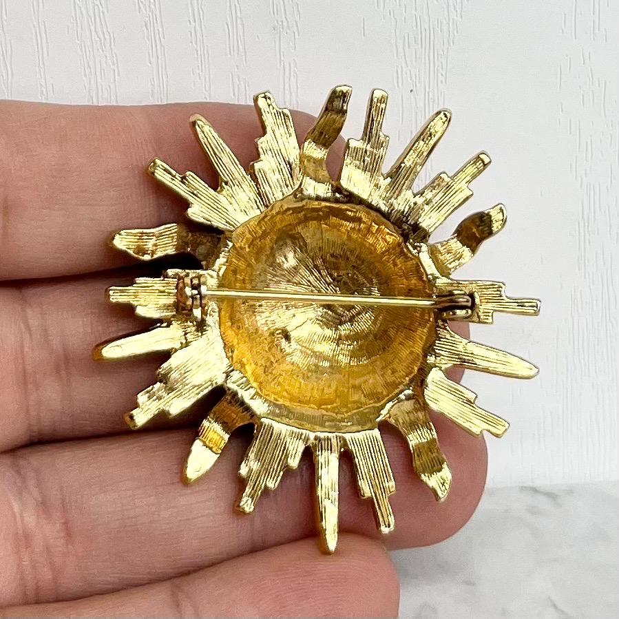 Gold Silver Star Moon and Sun Brooch : Vintage Costume Jewellery MillyOliverVintage