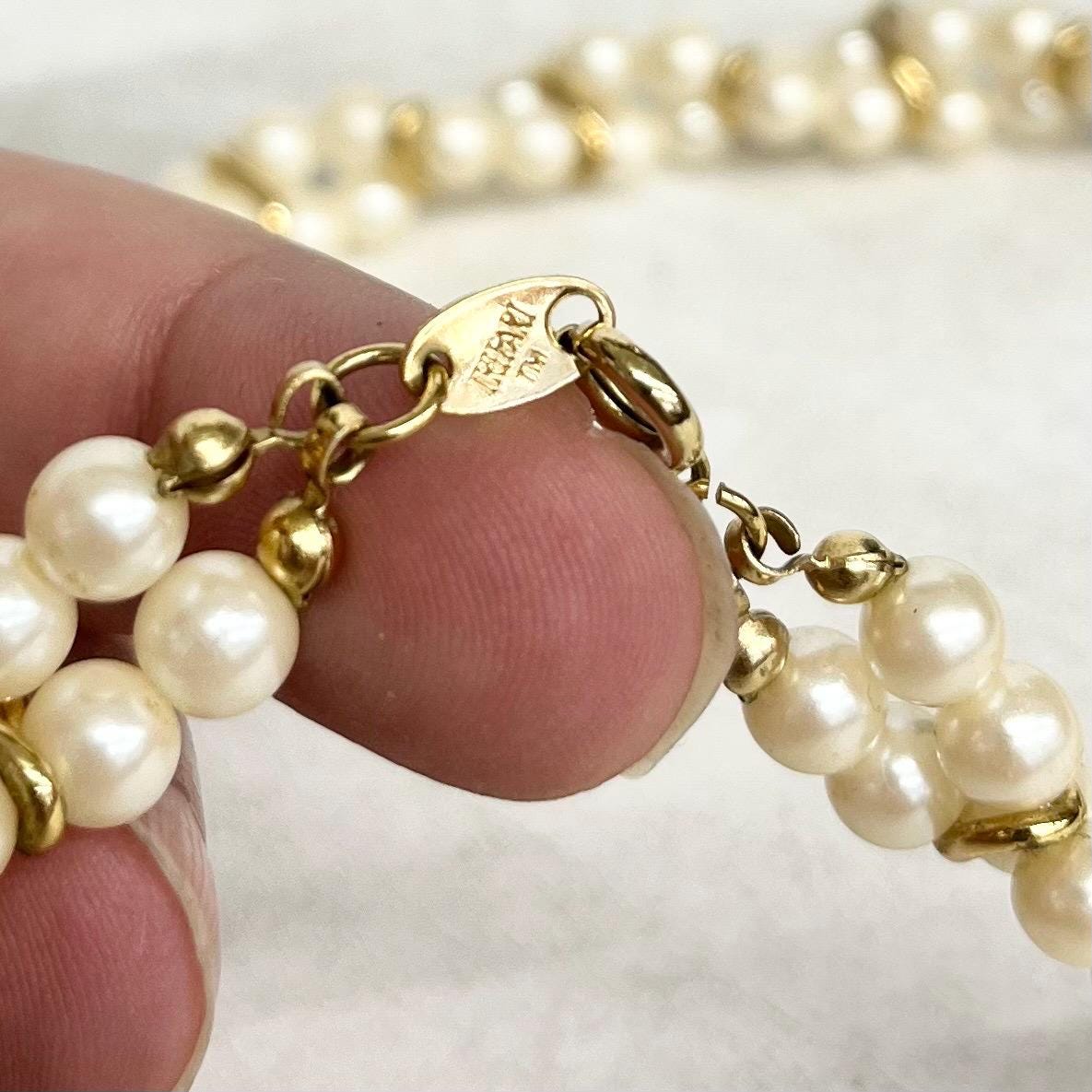 Trifari Gold Plate and Faux Pearl Necklace : Fabulous Vintage Signed Bridal Jewellery MillyOliverVintage