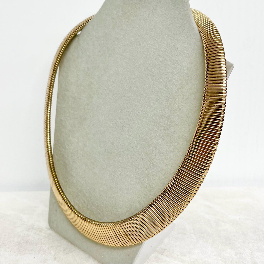 Vintage Gold Plated Omega Link Chain Collar Necklace 1970’s - 1980’s Statement Power Chain MillyOliverVintage