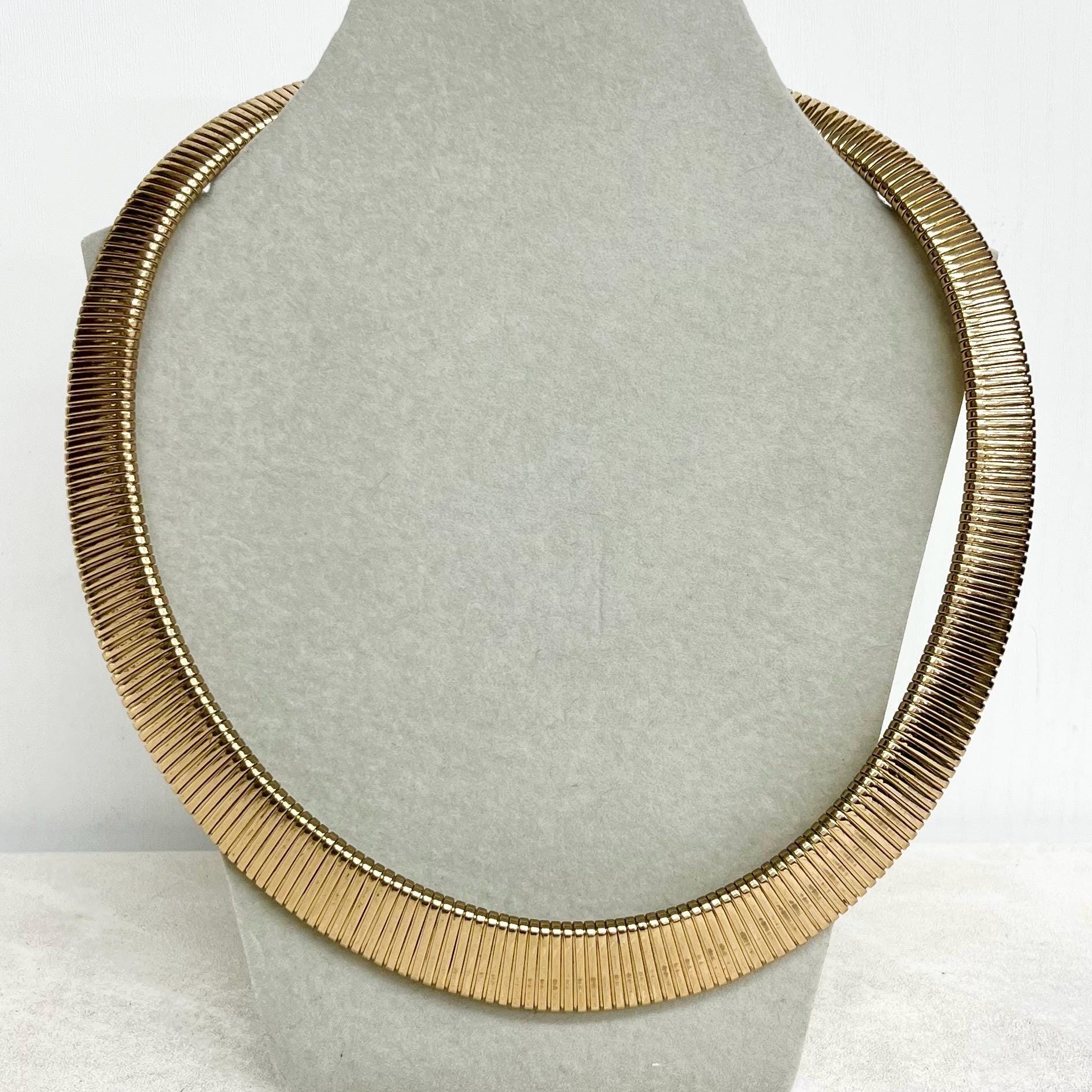 Vintage Gold Plated Omega Link Chain Collar Necklace 1970’s - 1980’s Statement Power Chain MillyOliverVintage