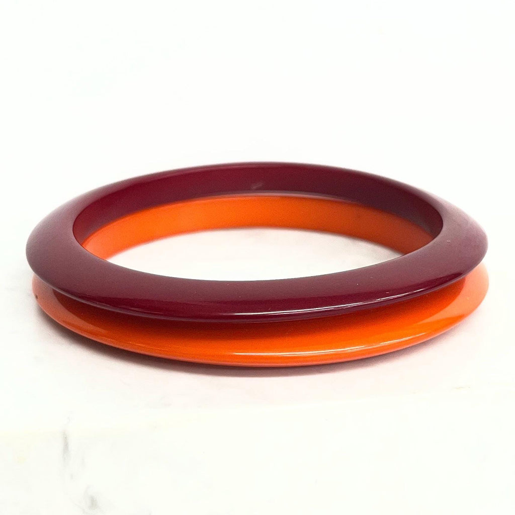 Pair of Bakelite Bangles Cherry Amber Bakelite and Orange Mid Century MillyOliverVintage
