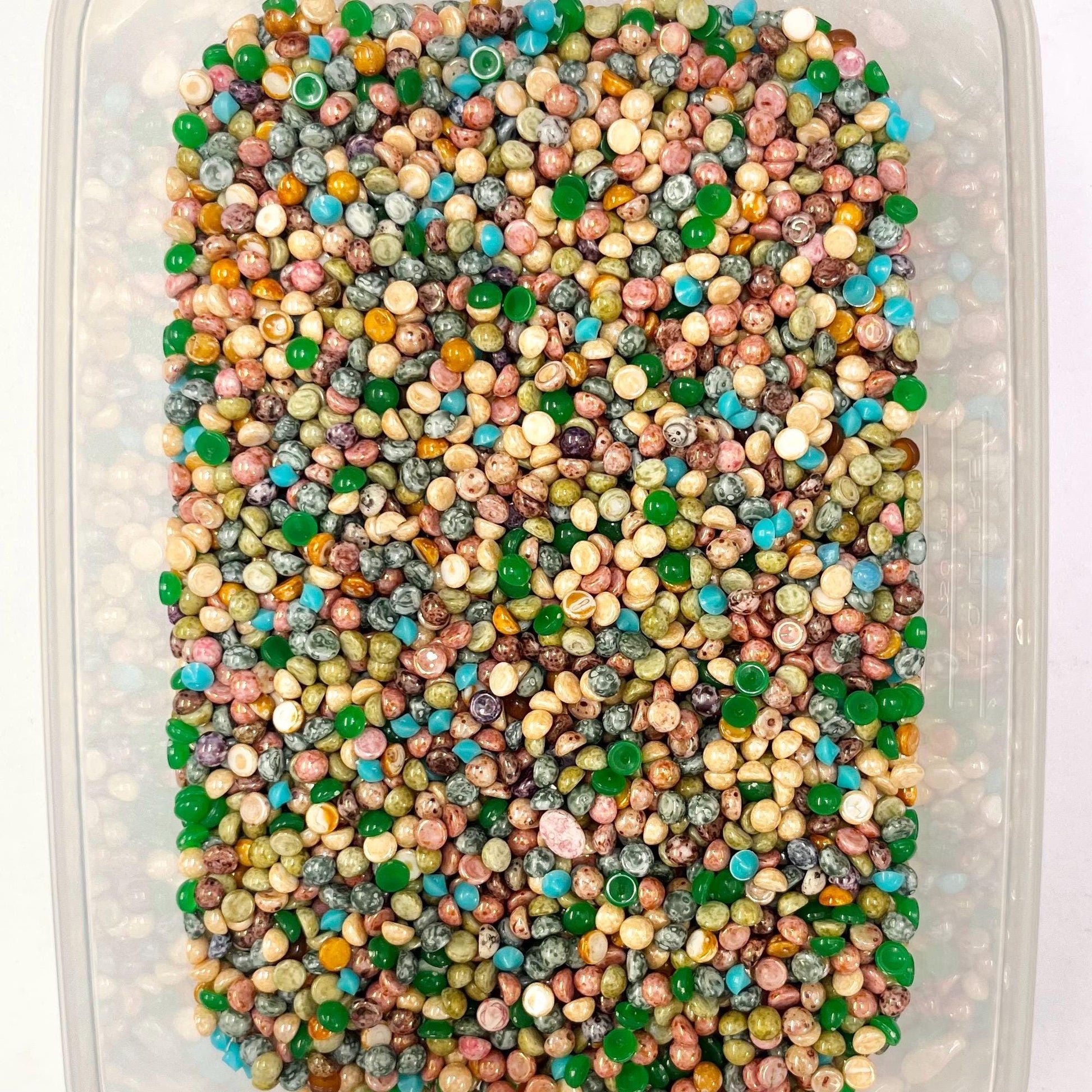 200g Mixed 5mm Vintage Glass Cabochon Round Stones - for Miracle Jewellery Crafts Mosaics MillyOliverVintage