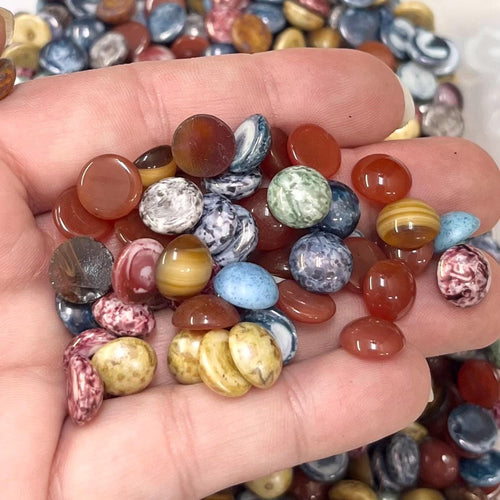 200g Mixed 10mm Vintage Glass Cabochon Round Stones - for Miracle Jewellery Crafts Mosaics MillyOliverVintage