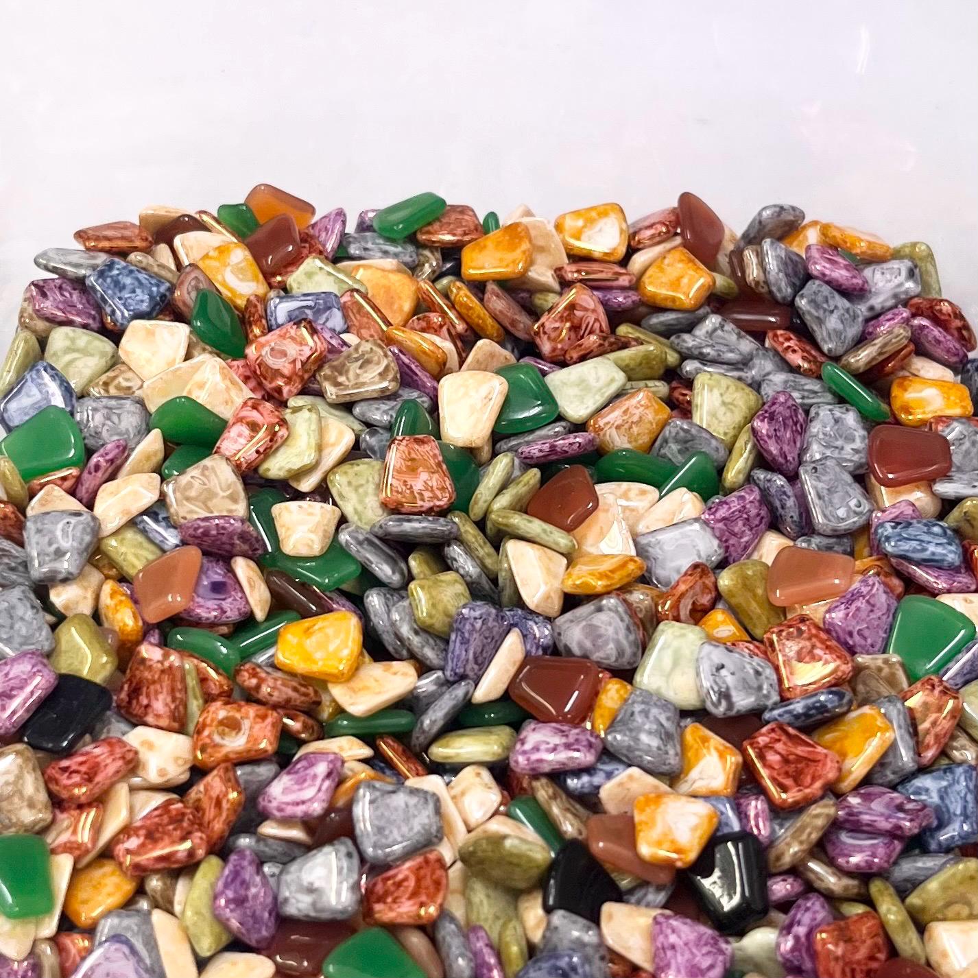 200g Mixed 8x7mm Vintage Glass Cabochon Trapeze Stones - for Miracle Jewellery Crafts Mosaics MillyOliverVintage