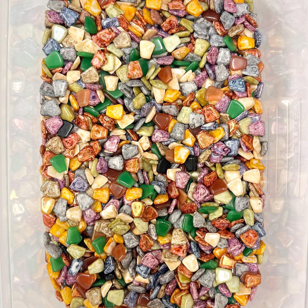 200g Mixed 8x7mm Vintage Glass Cabochon Trapeze Stones - for Miracle Jewellery Crafts Mosaics MillyOliverVintage