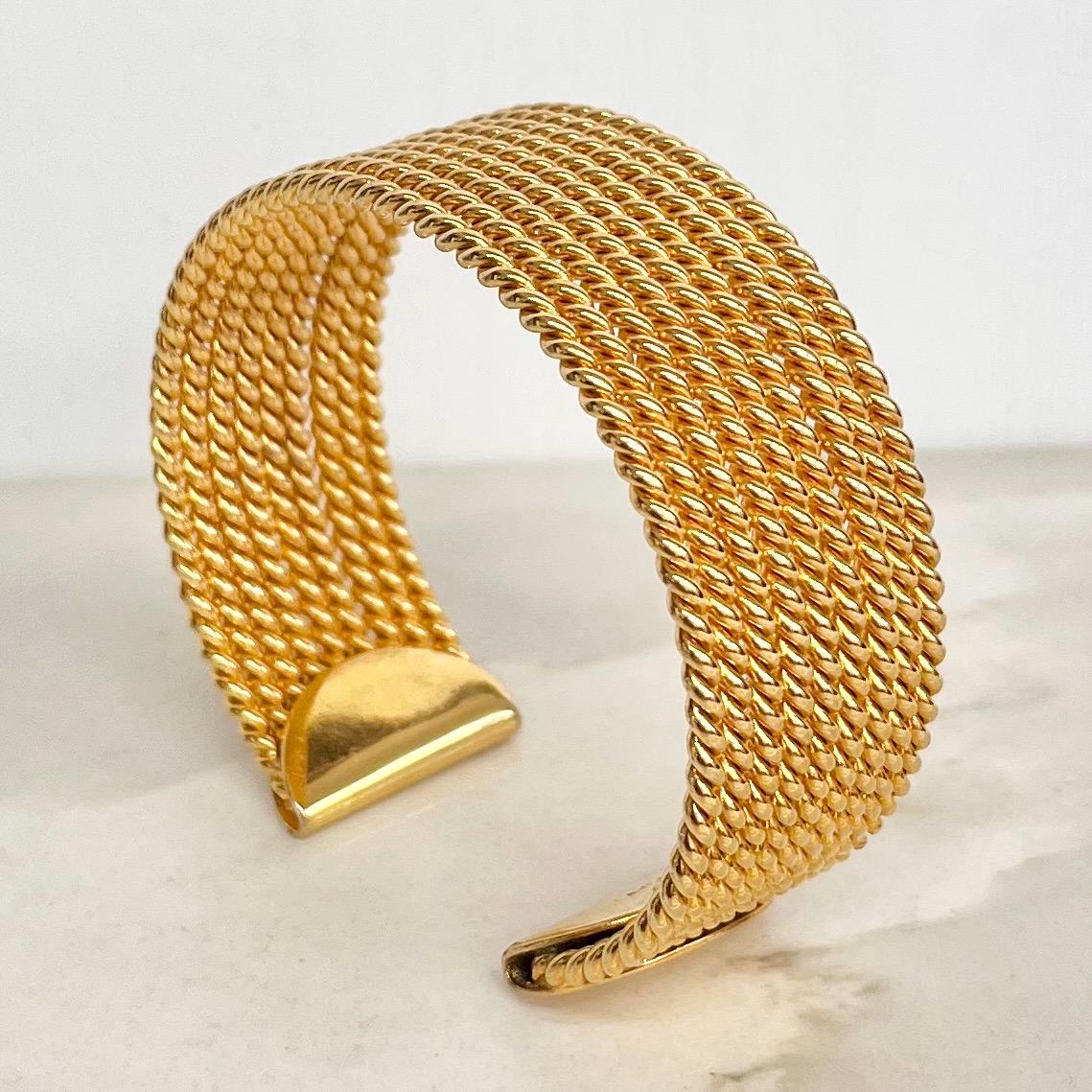 Vintage Avon Wide Gold Tone 1980’s Open Bangle Rope Twist Design MillyOliverVintage