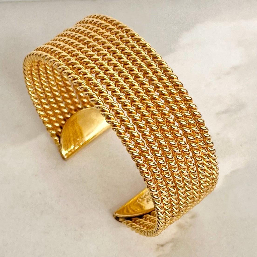 Vintage Avon Wide Gold Tone 1980’s Open Bangle Rope Twist Design MillyOliverVintage