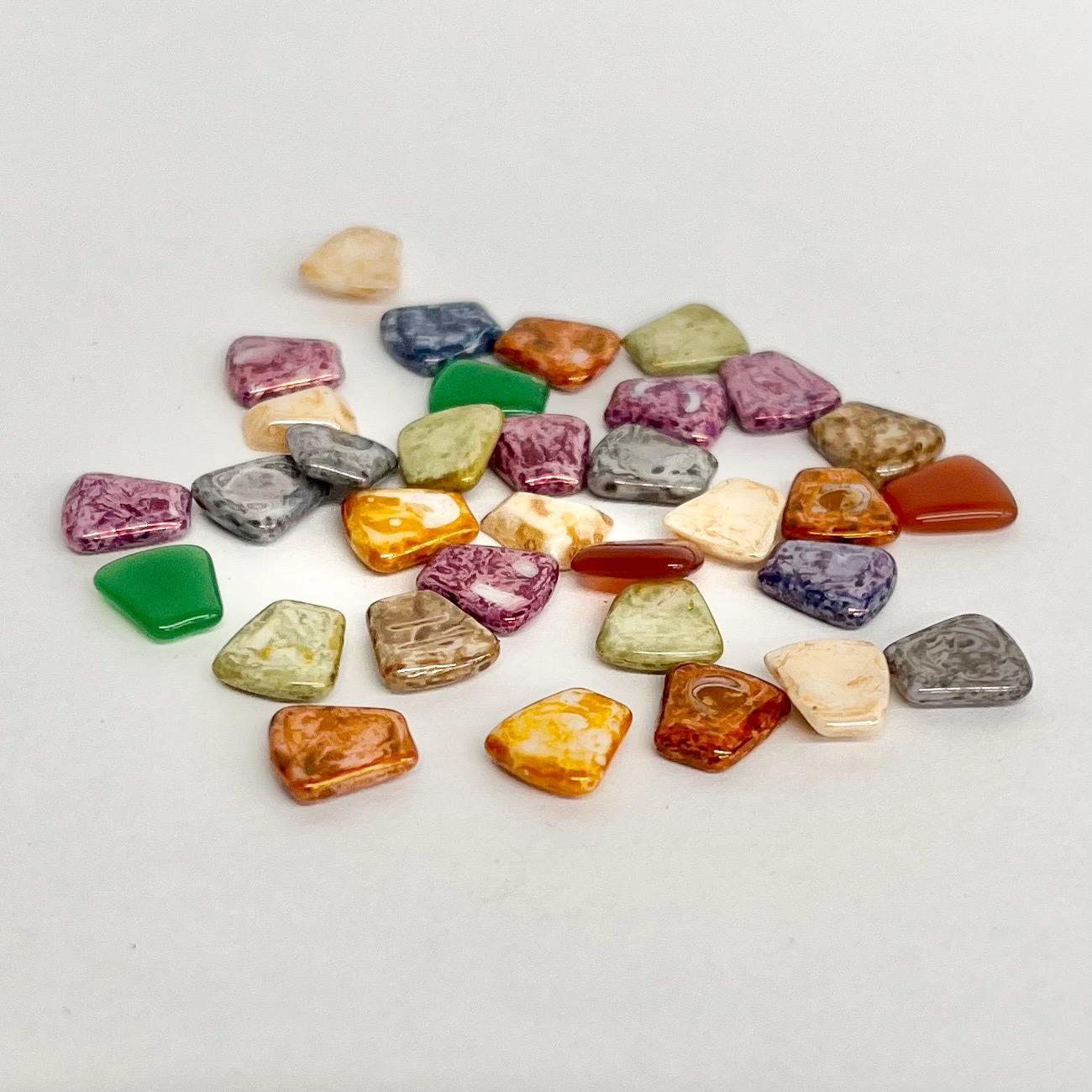 200g Mixed 8x7mm Vintage Glass Cabochon Trapeze Stones - for Miracle Jewellery Crafts Mosaics MillyOliverVintage