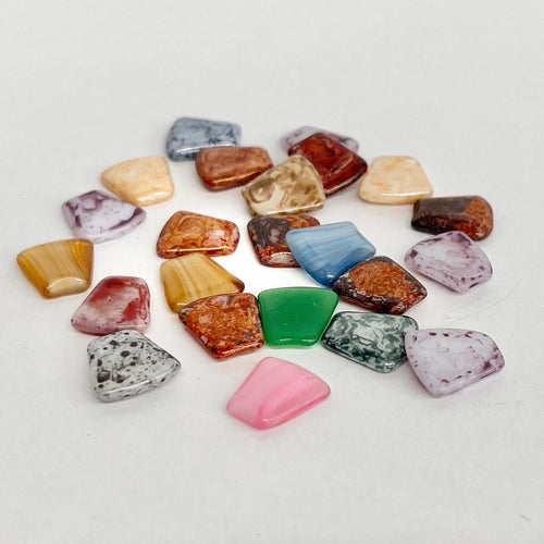 200g Mixed 11x10mm Vintage Glass Cabochon Trapeze Stones - for Miracle Jewellery Crafts Mosaics MillyOliverVintage