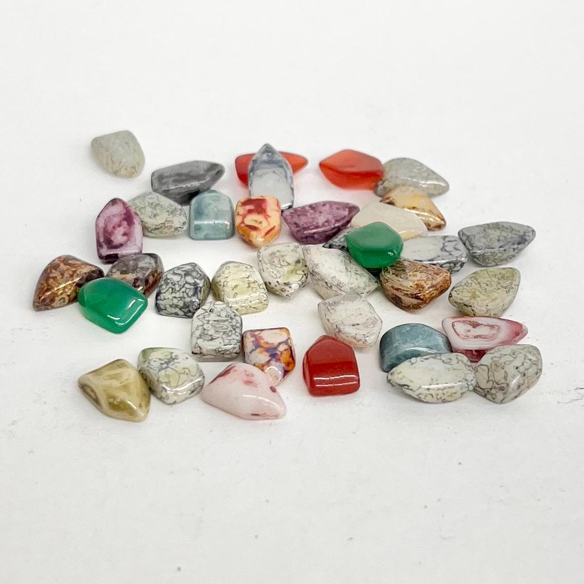 200g Mixed 9x5mm Vintage Glass Cabochon Shield Stones - for Miracle Jewellery Crafts Mosaics MillyOliverVintage