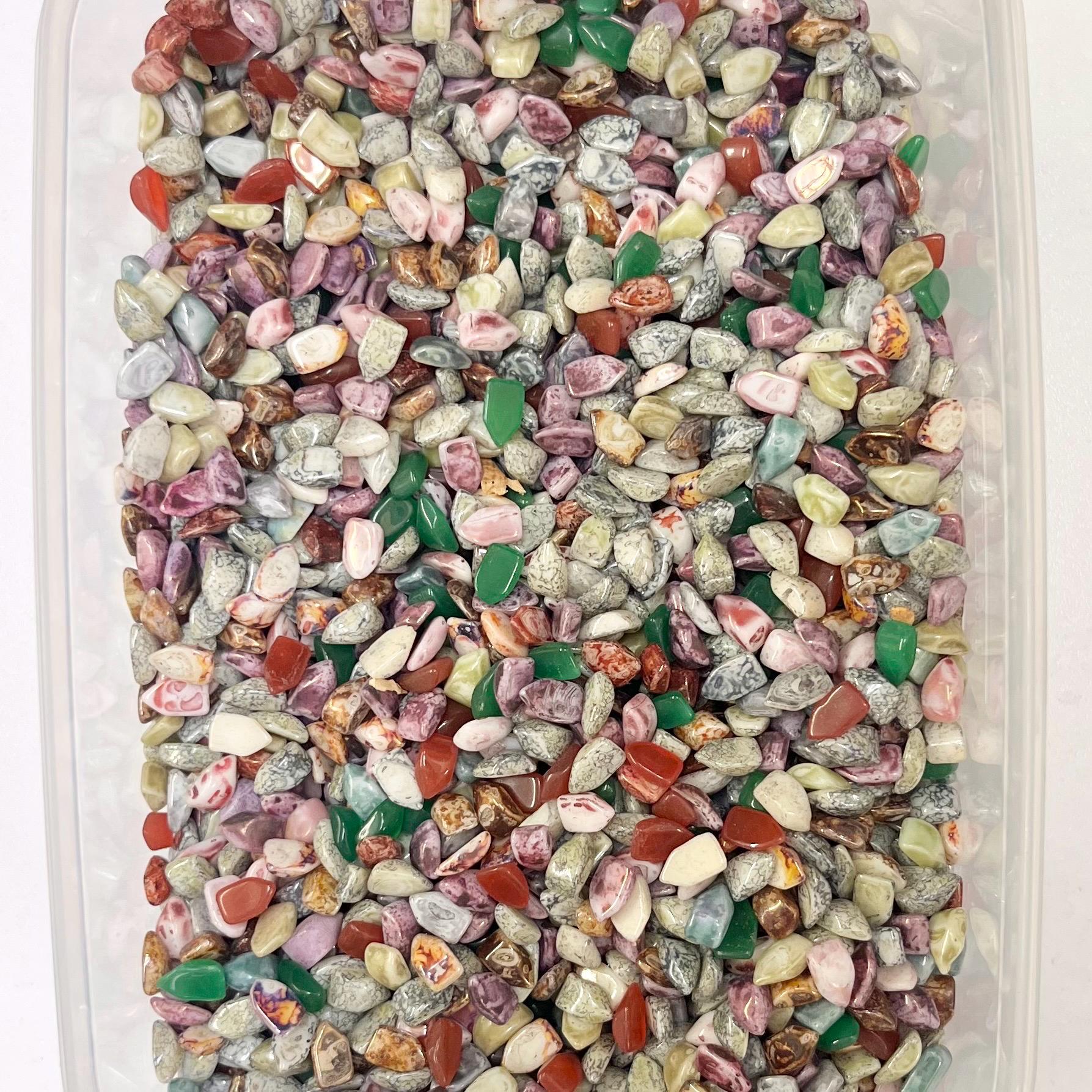 200g Mixed 9x5mm Vintage Glass Cabochon Shield Stones - for Miracle Jewellery Crafts Mosaics MillyOliverVintage