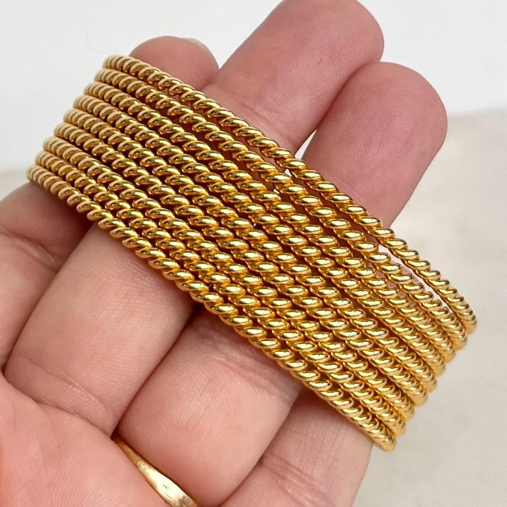 Vintage Avon Wide Gold Tone 1980’s Open Bangle Rope Twist Design MillyOliverVintage