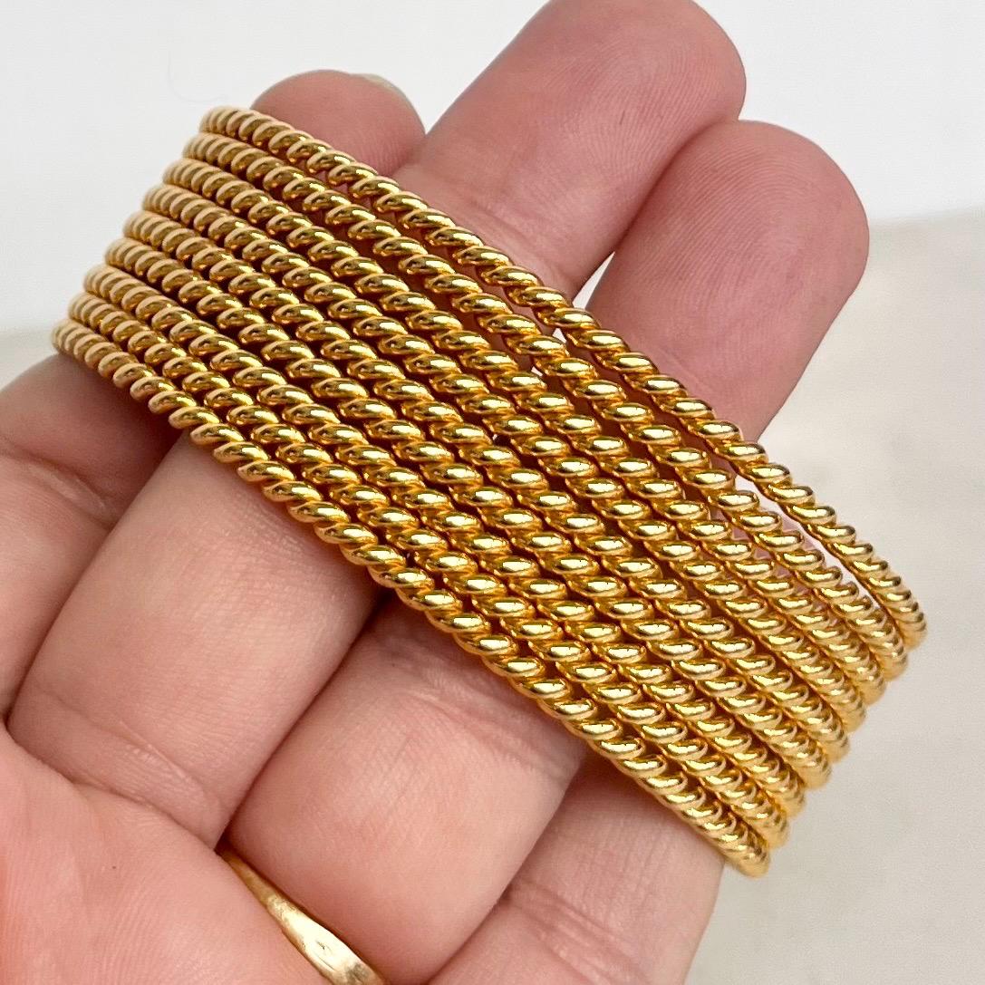 Vintage Avon Wide Gold Tone 1980’s Open Bangle Rope Twist Design MillyOliverVintage